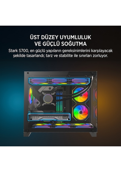 James Donkey Stark S700 3xargb Temperli Cam 650w 80+ Bronze Matx Siyah Gaming Oyuncu Kasa