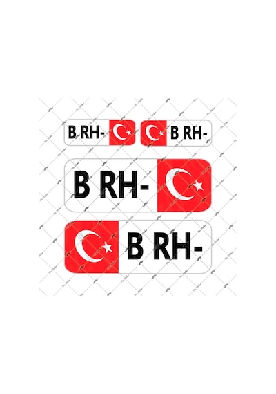 Bay Etiket Bt06 Reflektif B Rh Negatif () Kan Grubu Sticker Seti