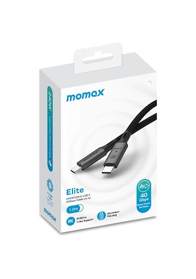 Momax DC39D Elite 240w Usb-C  Usb4 40Gbps 1M Kablo Siyah