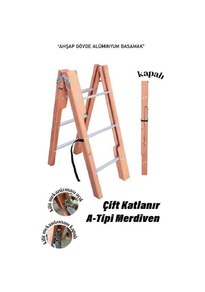 Eltos Merdiven Çift Katlanır 5 Basamaklı Merdiven Ev Tipi Merdiven