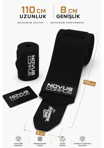 Fitness Dirsek Sargısı Sakatlık Önleyici Destekleyici Spor Dirseklik Elbow Wraps Crossfit Bandajı - 2 Adet - Siyah Desen