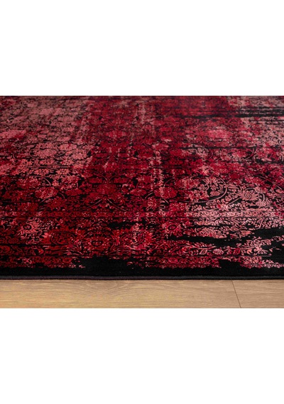 Diamente Dm004j Siyah Kırmızı Modern Klasik Desen 100 Tarak Bambu Viskon Halı İpek Serisi-703 Kırmızı