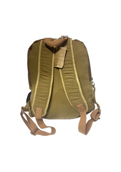 Old Cotton Cargo Kaliteli Siyah Vintage Salaş Baskılı Disayn Günlük Gezi Okul Sırt Çantası Revilla Bag 28x38cm Hardal Sarı