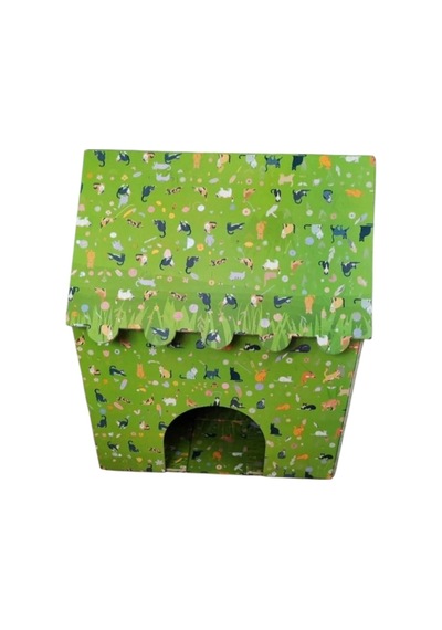 Kedi Evi Karton Baskılı Genişlik 35cm Uzunluk 48cm Derinlik 58cm