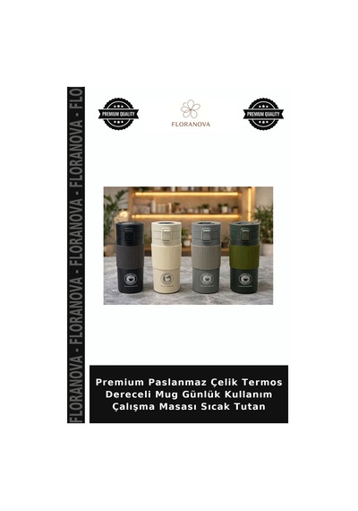 Premium Paslanmaz Çelik Termos Dereceli Mug Günlük Kullanım Çalışma Masası Sıcak Tutan Çok Renkli