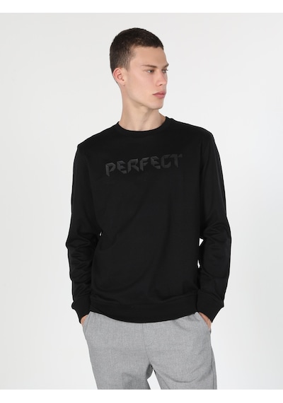 Colin's Colins Regular Fit Baskılı Siyah Erkek Sweatshirt Cl1060122 Siyah