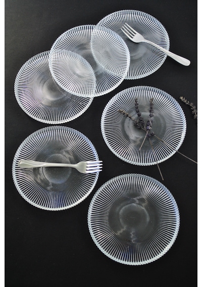 Vargas Cam Tatlı-pasta-kek Tabağı 6 Parça-16 Cm