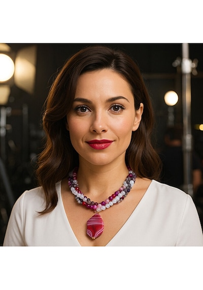 Ametist Dumanlı Akik Pembe Akik 3 Sıralı Huzur, Bilgelik Ve Ruhsa Çok Renkli