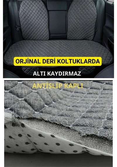 Nissan Qashqai-2008- 2013-tkmterletmez Kaymaz Keten Oto Minder Kılıf Komple Set 7 Parça Gri 7