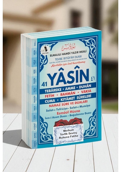 10 Adet Türkçe Mealli Orta Boy 80 Sayfa 41 Yasin - Mavi Renk