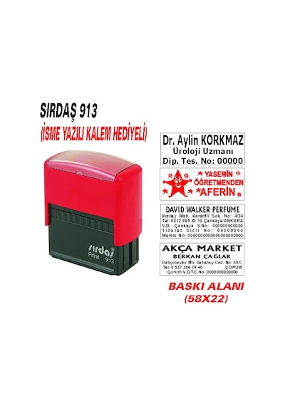 Sırdaş 913 - Firma - Ofis - Şirket - Doktor - Avukat Kaşesi N11.22952