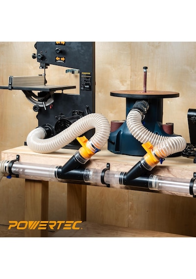 Powertec 70179v 2-1/2-inç Y-bağlantı Toz Toplama Hortum Konektörü, Siyah