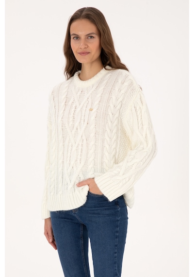 U.S. Polo Assn. Kadın Krem Bisiklet Yaka Kazak 50310215-VR256