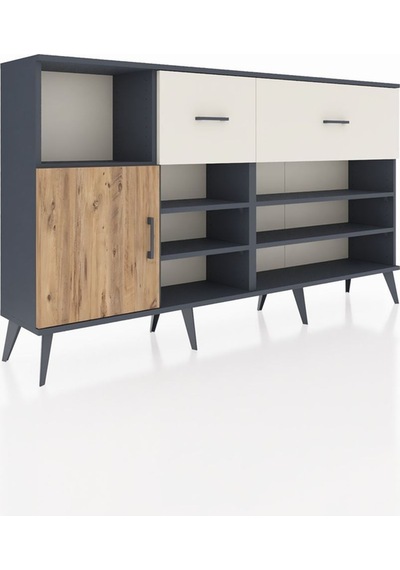 Arges Konsol 6 Raflı 2 Çekmeceli Tek Kapaklı 176x30x99 Antrasit-çam/aytaşı Atlas Çam/aytası - Antrasıt Arges Konsol 6 Raflı 2 Çekmeceli Tek Kapaklı 176x30x99 Antrasit-çam/aytaşı Atlas Çam/aytası - Antrasıt
