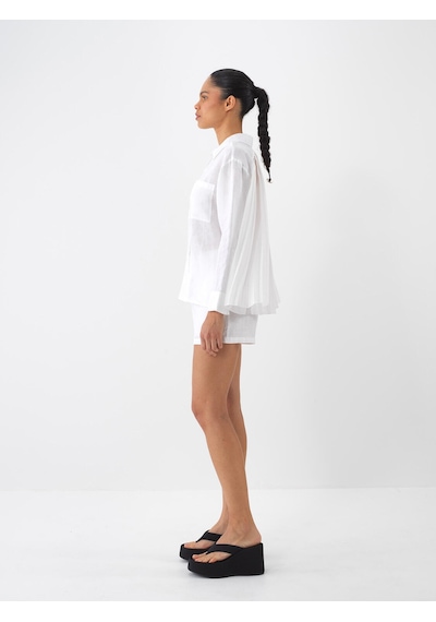 Xint Beyaz %100 Keten Regular Fit Şort 275427