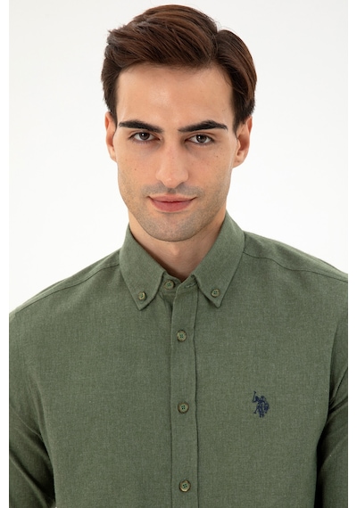 U.s. Polo Assn. Erkek Haki Gömlek Basic 50296757-vr027 Haki