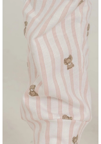 Rolypoly 3911 %100 Pamuk Uzun Kol Kız Çocuk Pijama Takımı Pembe