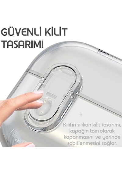 Samsung Galaxy Buds 3 Pro Ve Buds 3 İçin Güvenlik Kilit Tasarımlı Şeffaf Kulaklık Kılıfı Darbeye Çizilmeye Ve