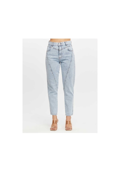Shevega Kadın Açık Mavi Ön Conta Parcalı Mom Jeans Pantolon Açık Mavi Shevega Kadın Açık Mavi Ön Conta Parcalı Mom Jeans Pantolon Açık Mavi