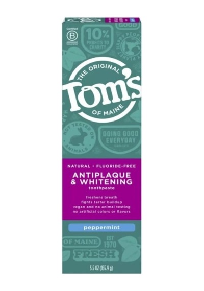 Natural Florürsüz Diş Macunu, Antiplak & Beyazlatma, Vegan, Peppermint, 127 G