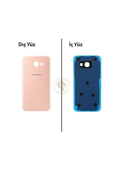 Samsung Galaxy A3 2017 A320 Pembe Renk Arka Kapak Arka Cam Batarya Kapağı Pil Kapağı Lazer Kesim Back Cover Galaxy A3 2017 Uyumlu