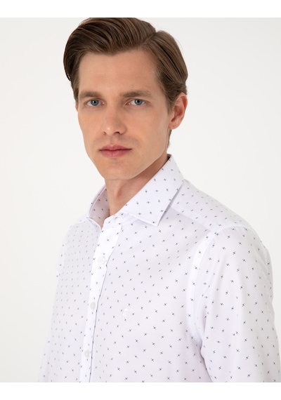 Pierre Cardin Erkek Beyaz Gömlek Desenli 50307134-vr013 Beyaz