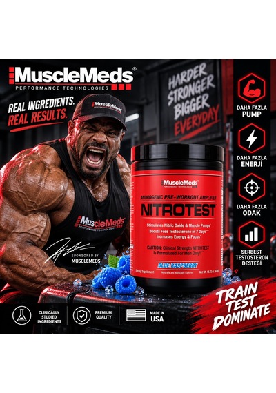 69721192 Musclemeds Nitrotest L-citrulline And L-arginine 1:1 Mucuna Pruriens Focus Preworkout 474 Diğer