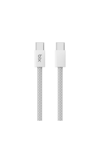Bix T4cc 65w Usb-c To Usb-c Manyetik Tasarımlı Örgülü Hızlı Şarj Ve Data Kablosu 1 Metre Beyaz