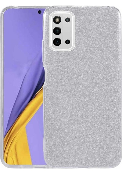 Galaxy A03s Kılıf Zore Shining Silikon Gümüş