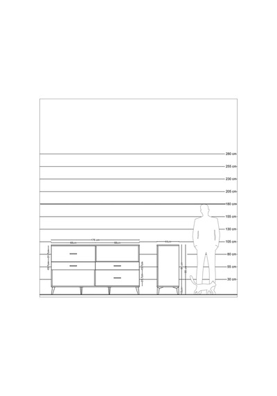 Hyperion Konsol Tek Raflı 4 Çekmeceli 176x44x99 Çam-çam/aytaşı Atlas Çam/atlas Çam - Atlas Çam