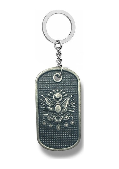 Osmanlı Arması Figürlü Anahtarlık Gümüş Renk Tarihi Temalı Unisex Metal Aksesuar