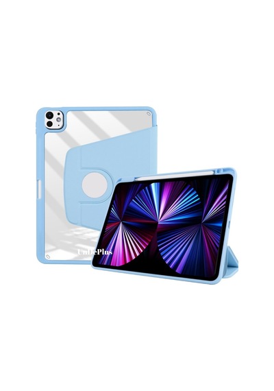 Apple Uyumlu iPad Pro 12.9 3./4./5./6. Nesil Kılıf Termik Kalem Bölmeli Dönebilen Standlı Kılıf 2018-2022