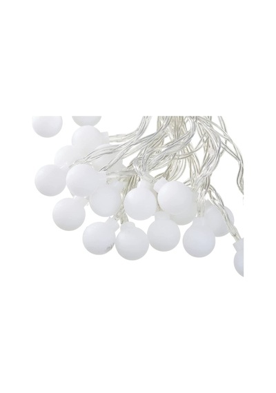Pilli Led Işıklı Ampul Toplar Dekoratif Lamba Ev Aydınlatma 4 Metre Yd1513, Şeffaf