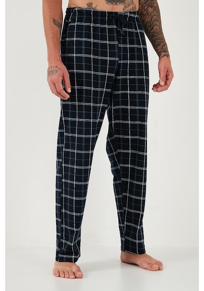Buratti Pamuklu Regular Fit Normal Bel Düz Paça Cepli 2'Li Paket Erkek Pijama Altı 6574003S2 Lacivert-Siyah