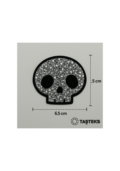 Taşlı Ütülenebilen Veya Sticker Olarak Kullanılabilen Uzaylı Kuru Kafa Modeli