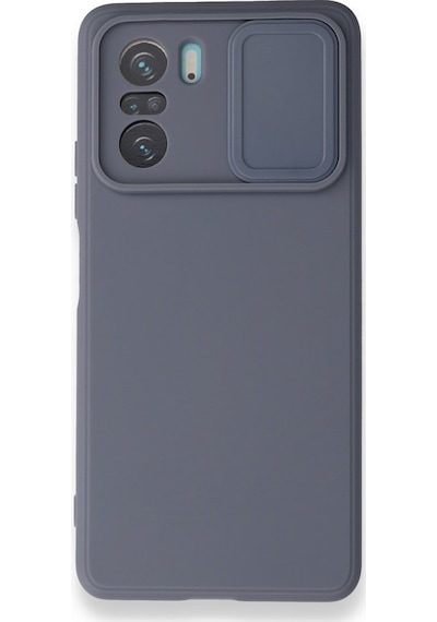 Nettech Xiaomi Poco F3 Uyumlu Kızaklı Kamera Korumalı Arka Koruma Kılıf - Lacivert Lacivert