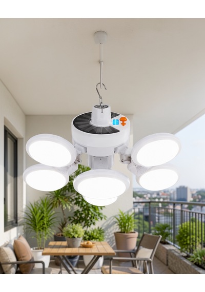 Güneş Enerjili Katlanabilir 5 Kanatlı Solar Bahçe Lambası Xucz5kanatlıılamba-6 Beyaz