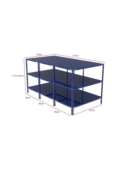 3 Katlı Renkli Paketleme Masası - Atölye, Depo, Hobi Çalışma Masası - Mavi Siyah-177x93 Cm-75 Cm Çok Renkli 3 Katlı Renkli Paketleme Masası - Atölye, Depo, Hobi Çalışma Masası - Mavi Siyah-177x93 Cm-75 Cm Çok Renkli