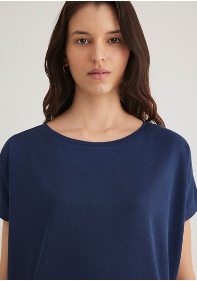 Mavi Kısa Kol Lacivert Kadın T-shirt M167245-70487 Lacivert