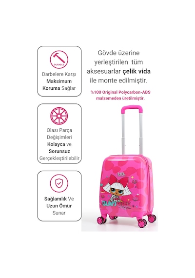 Gedox Kids Lol Surprise Glam Vibes Lisanslı Pembe Kız Çocuk Valizi Hafif Ve Dayanıklı Pembe