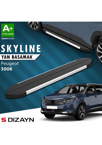 S-dizayn Peugeot 5008 2 Skyline Aluminyum Yan Basamak 203 Cm 2017-2023 A+ Kalite