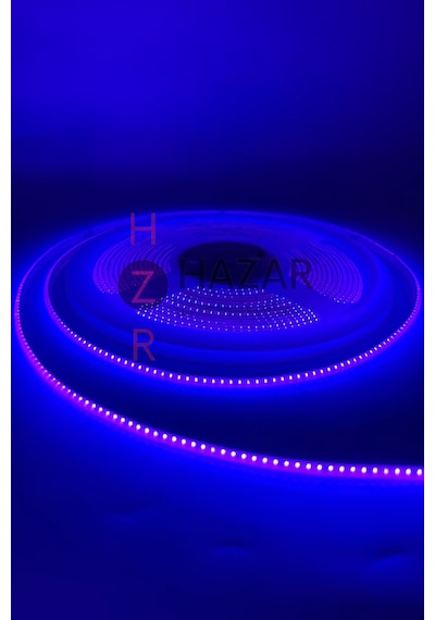 12 Volt 3mm 400 Ledli İnce Esnek Cob Şerit Led Mor Ip20 5 Metre