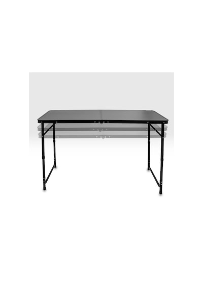 Katlanabilir Kamp Masası Seti - 4/6 Kişilik - 4 Tabureli - Elevate Plus - Siyah Karışık/Çok Renkli