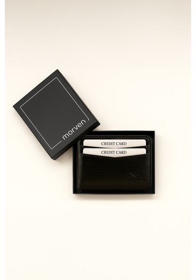 Morven Erkek Siyah %100 Deri Cüzdan Kartlık 26mc052004001 Siyah