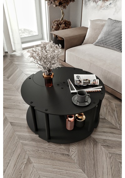 Yin Yang Unıty Serenıty Orta Sehpa 4 Lü Siyah 70 Cm Siyah