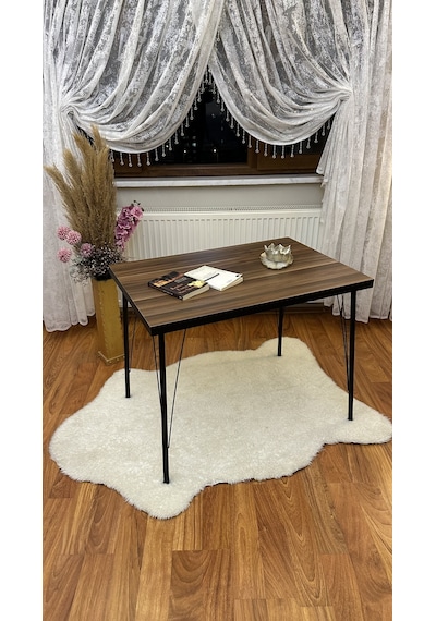 Modern Style Home Metal Ayaklı Masa Mutfak Masası Çalışma Masası Bilgisayar Masası Kahverengi Modernk018
