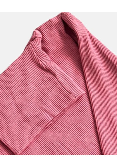 Alya Underwear Balıkçı Yaka Pamuklu Fitilli Kumaş Çocuk Kaşkorse Unisex Body Gül Kurusu