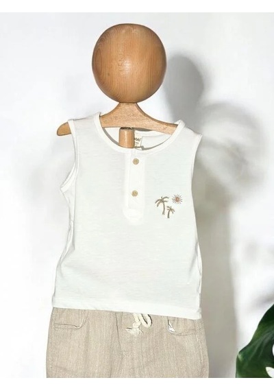Zekids Erkek Bebek Üçlü Ceketli Pantolonlu Takım-15693 Bej