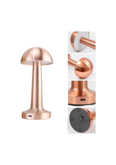 Modern Bronz Mantar Masa Lambası Led Dokunmatik Dekoratif Aydınlatma Çok Renkli