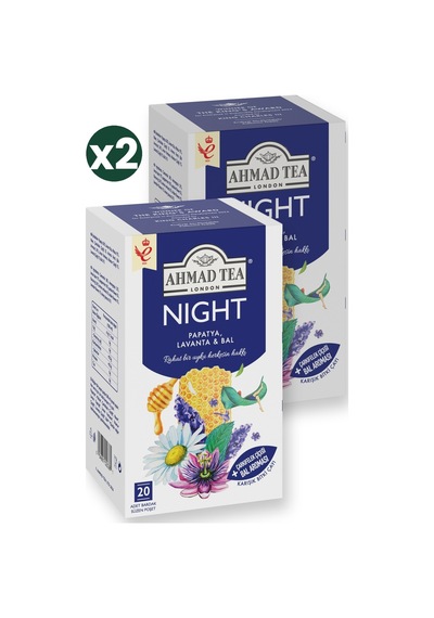 Ahmad Tea Night Karışık Bitki Çayı 20'li 2'li Ekonomik Paket Toplam 40 Poşet Çay